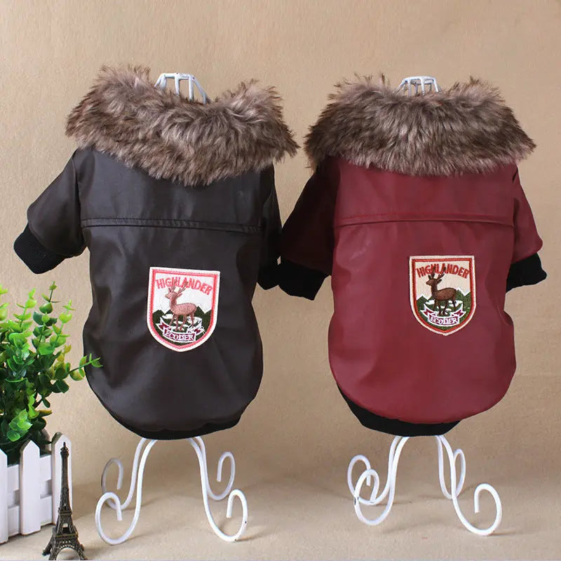 Pet Clothes Plush Leather Coat Directbuyers