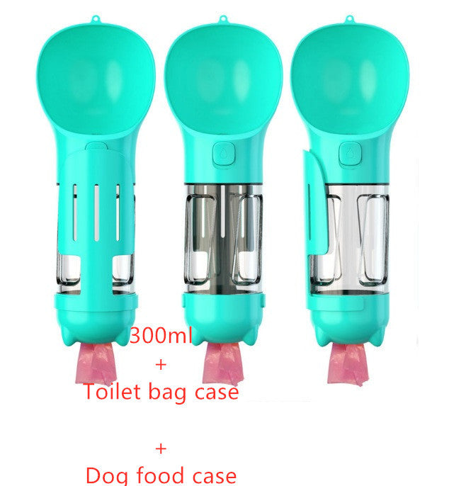 3-in-1 Portable Pet Water Bottle Feeder & Bowl with Garbage Bag Storage for Travel Directbuyers