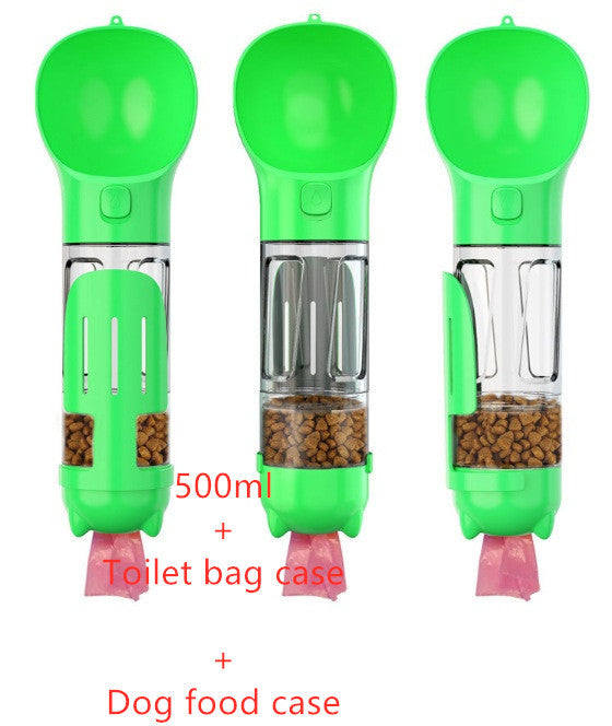 3-in-1 Portable Pet Water Bottle Feeder & Bowl with Garbage Bag Storage for Travel Directbuyers