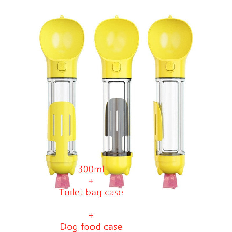 3-in-1 Portable Pet Water Bottle Feeder & Bowl with Garbage Bag Storage for Travel Directbuyers