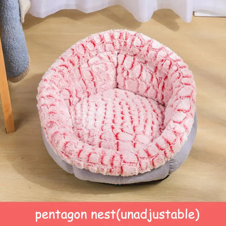 Pet Bed Soft Non-Slip Plush Kennel Round Cat Dog Nest Cushion Directbuyers