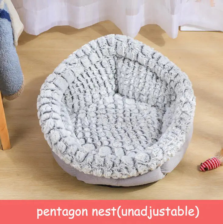 Pet Bed Soft Non-Slip Plush Kennel Round Cat Dog Nest Cushion Directbuyers