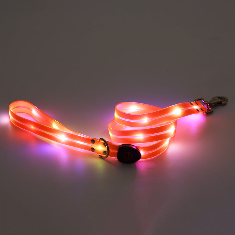 LED Luminous Collar Rechargeable Pet Collar Nylon Tow Rope Directbuyers