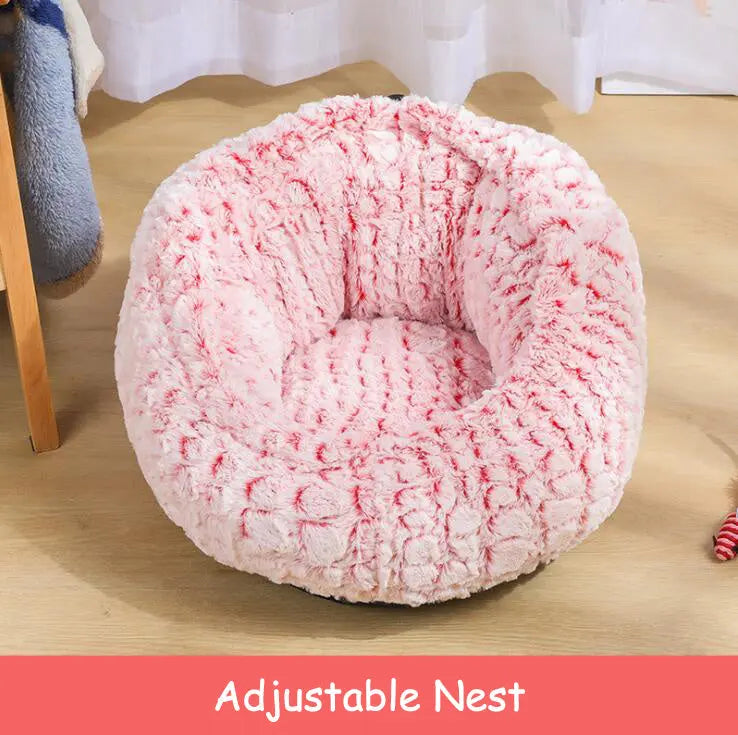 Pet Bed Soft Non-Slip Plush Kennel Round Cat Dog Nest Cushion Directbuyers