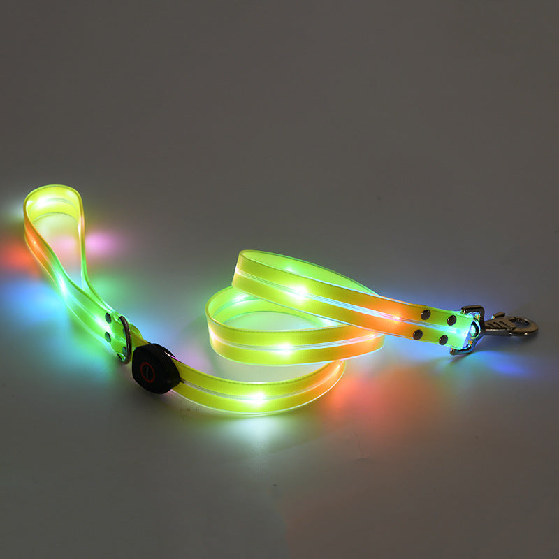 LED Luminous Collar Rechargeable Pet Collar Nylon Tow Rope Directbuyers