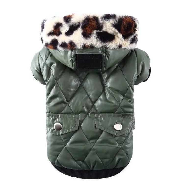 Cross-Border Pet Supplies - Autumn/Winter Dog Clothes with Fur Collar Coat Directbuyers