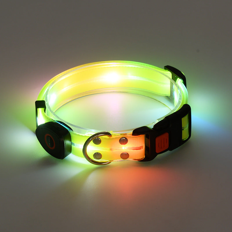 LED Luminous Collar Rechargeable Pet Collar Nylon Tow Rope Directbuyers