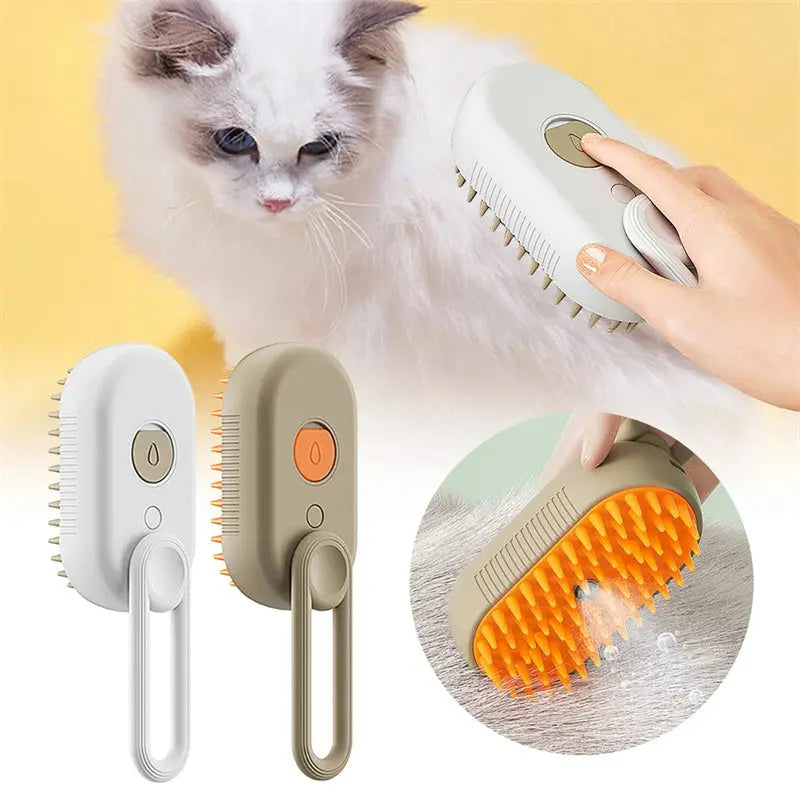 3-in-1 Cat & Dog Steam Brush - Electric Spray Grooming & Massage Comb - Directbuyers