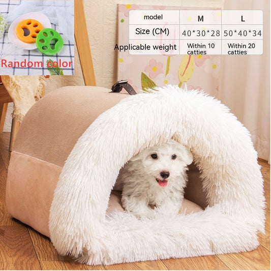 New Splice Portable Pet Nest - Warm, Moisture-Proof Dog & Cat Bed for Autumn/Winter Directbuyers