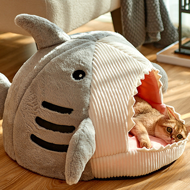 Cosy And Soft Hideout House For Cats With Shark Kennel Directbuyers