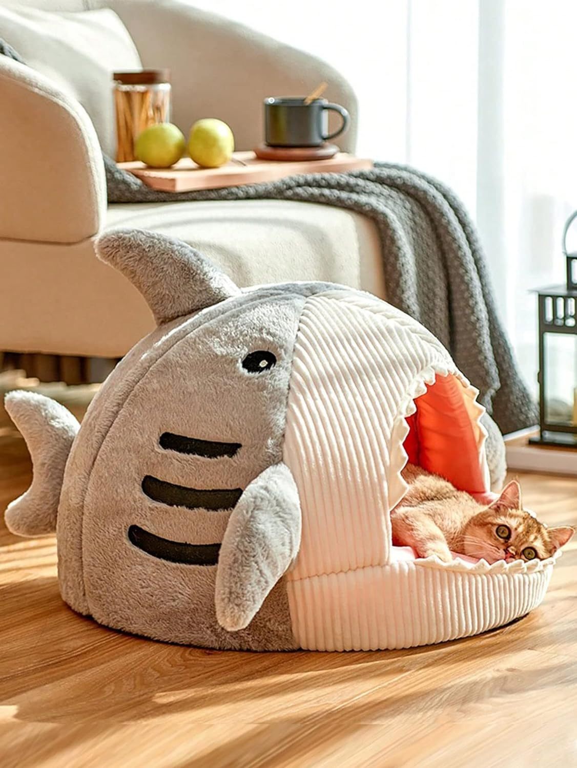 Cosy And Soft Hideout House For Cats With Shark Kennel Directbuyers