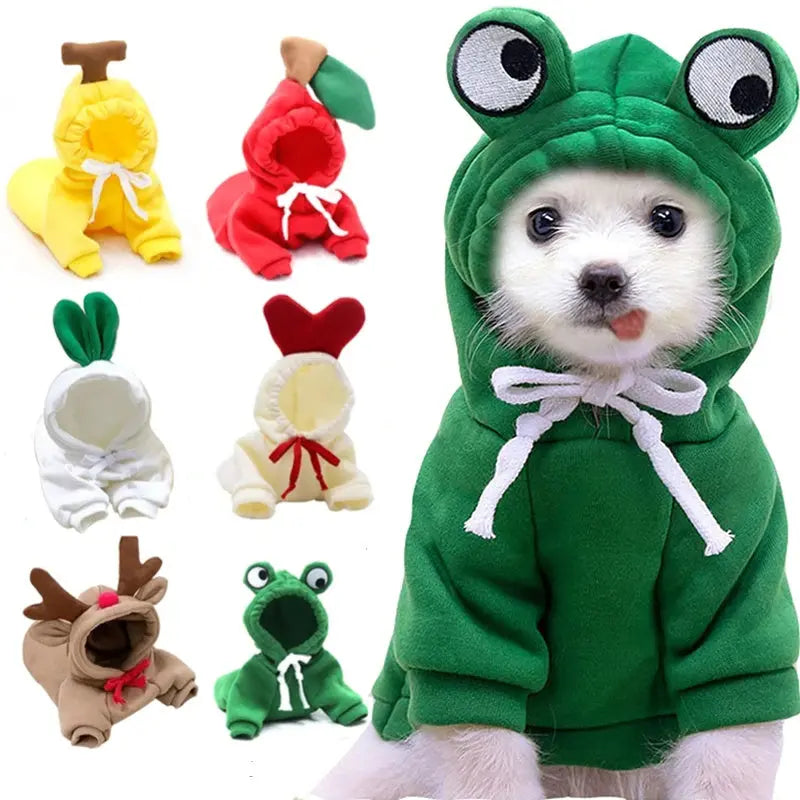 Cute Fruit Dog Clothes - Winter Fleece Hoodies for Small Dogs & Puppies Directbuyers