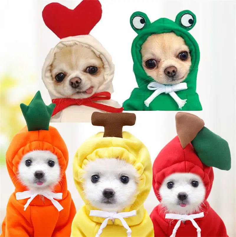 Cute Fruit Dog Clothes - Winter Fleece Hoodies for Small Dogs & Puppies Directbuyers