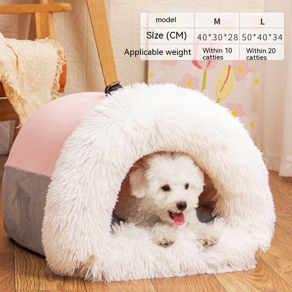 New Splice Portable Pet Nest - Warm, Moisture-Proof Dog & Cat Bed for Autumn/Winter Directbuyers