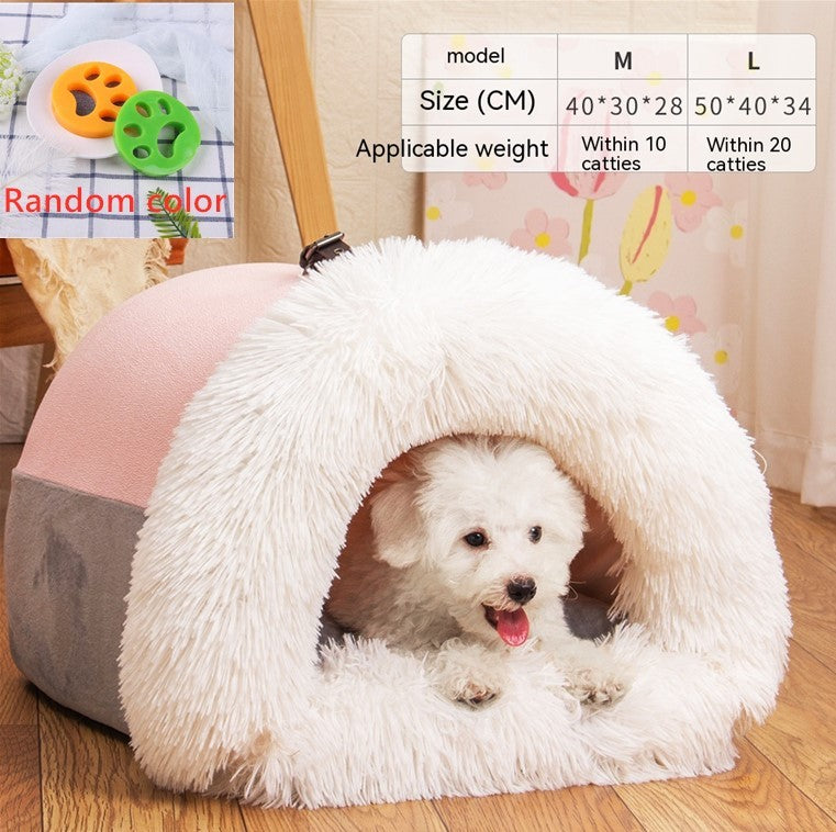 New Splice Portable Pet Nest - Warm, Moisture-Proof Dog & Cat Bed for Autumn/Winter Directbuyers