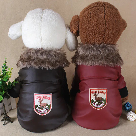 Pet Clothes Plush Leather Coat Directbuyers