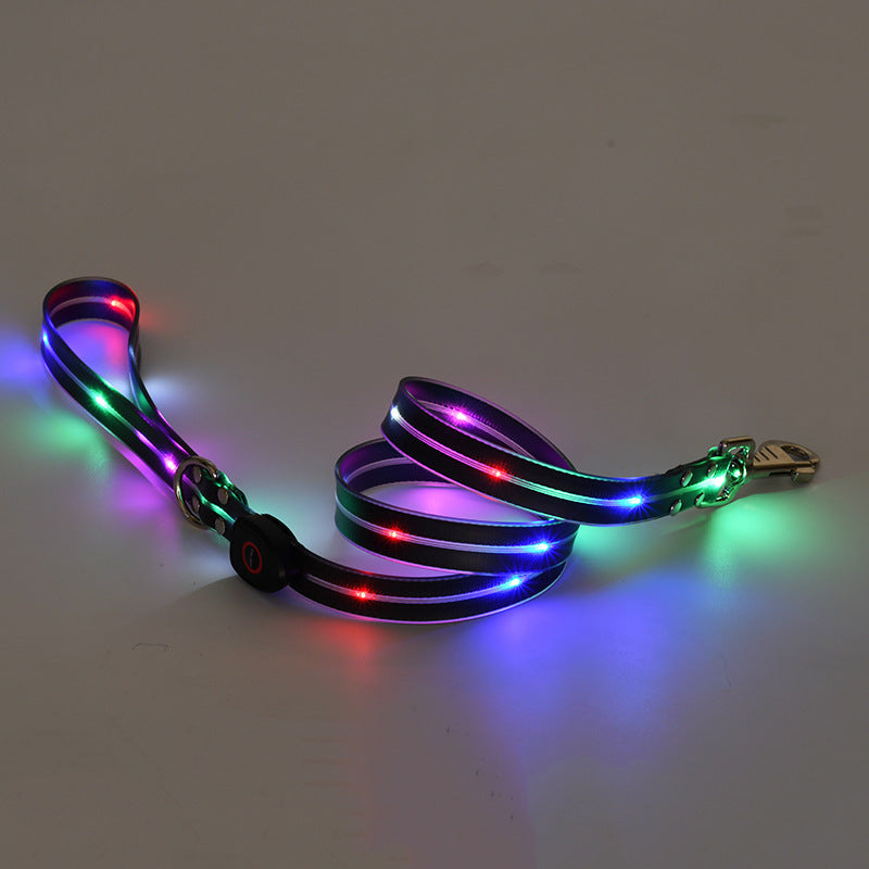 LED Luminous Collar Rechargeable Pet Collar Nylon Tow Rope Directbuyers