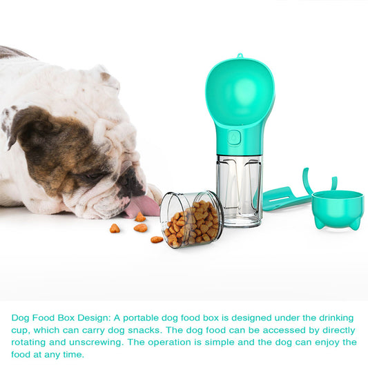 3-in-1 Portable Pet Water Bottle Feeder & Bowl with Garbage Bag Storage for Travel Directbuyers