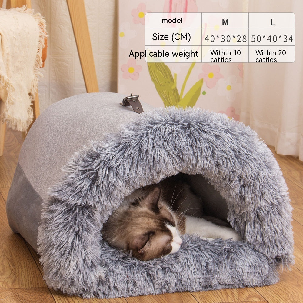 New Splice Portable Pet Nest - Warm, Moisture-Proof Dog & Cat Bed for Autumn/Winter Directbuyers